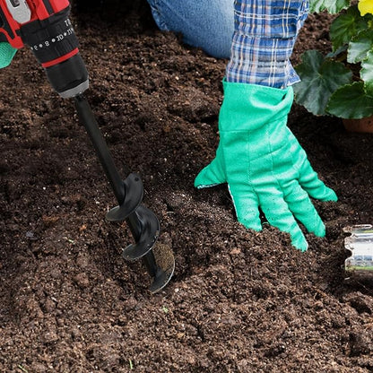 ERYTLLY Bulb Planter, Auger Spiral, 1.6 * 9+3 * 12+2 * 14.5+3 * 17.5 inch Garden Planter Tool 4 Sets,Rapid Umbrella Hole Digger for Planting Bulb Seedlings Bedding Tulips, and Digging Weeds Roots