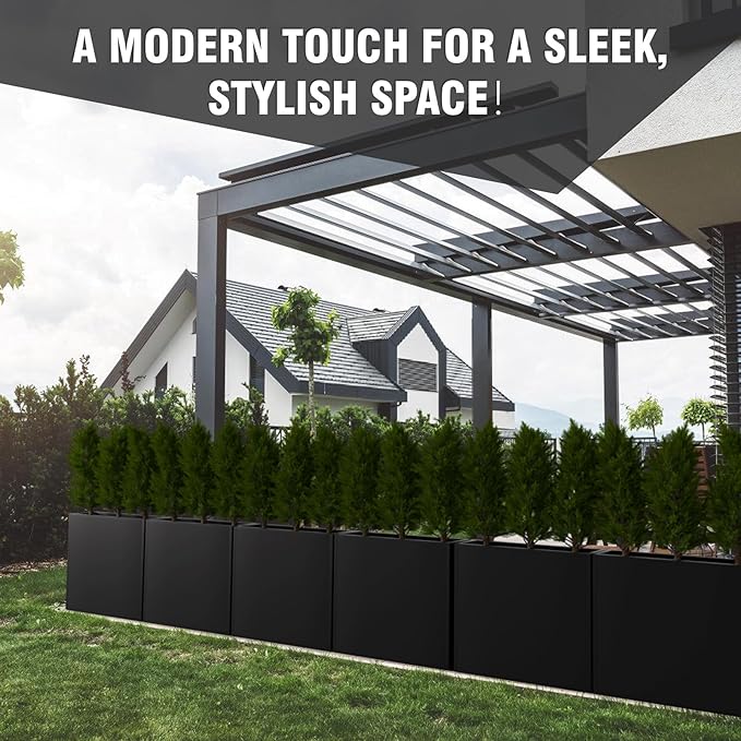 Modern Metal Planter Box 36" L x 9" W x 26" H – Rectangular Galvanized Steel Raised Garden Bed with Drainage Holes & Removable Shelf – Sleek Outdoor & Indoor Flower Planter for Patio, Yard & Porch