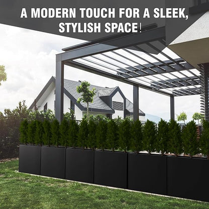 Modern Metal Planter Box 36" L x 9" W x 26" H – Rectangular Galvanized Steel Raised Garden Bed with Drainage Holes & Removable Shelf – Sleek Outdoor & Indoor Flower Planter for Patio, Yard & Porch