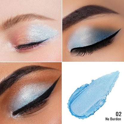 Oulac Cream Eyeshadow also for Highlighter Large Capacity Highly Pigmented Eye Shadow Waterproof &Long Lasting with Moisturizing Formula, Shimmer Glitter Eye Makeup. 6g.16+02