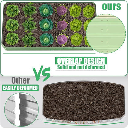SnugNiture Galvanized Raised Garden Bed 6x3x2FT Outdoor Large Metal Planter Box Steel Kit for Planting Vegetables, Flowers