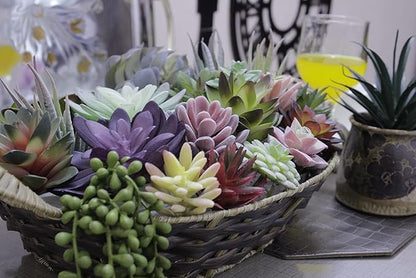 DECOROUS Fake Succulents Unpotted - 20 Pack - Realistic Succulent Plants Artificial - Large Faux Succulent Bulk DIY Home Decor - Fake Plant Cactus Greenery - Premium Mini Artificial Succulent Flowers