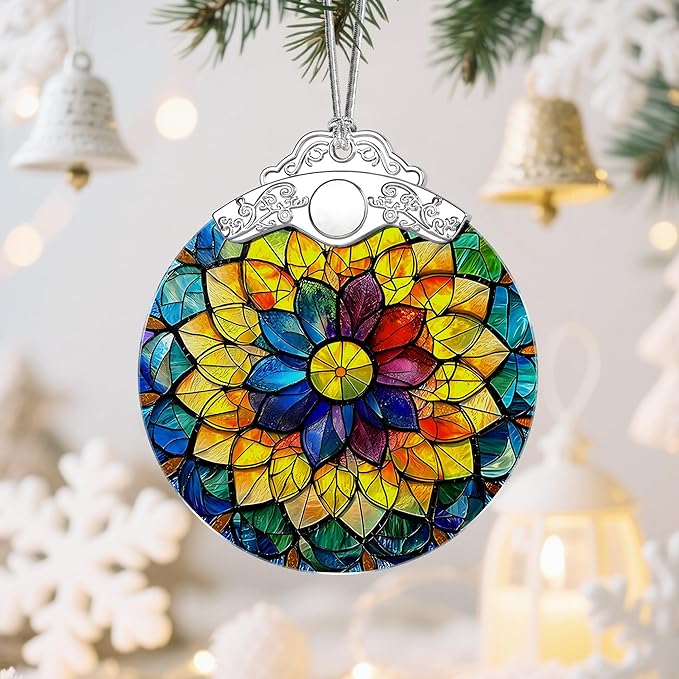 Rainbow Mandala Christmas Ornaments: Christmas Tree Ornaments, Holiday Decor, Stocking Stuffers, Gift Ideas, Xmas Gifts & Spiritual Gifts for Her