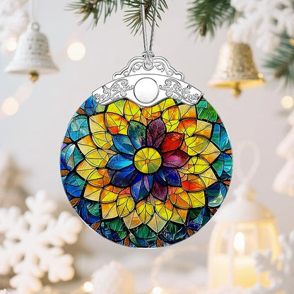 Rainbow Mandala Christmas Ornaments: Christmas Tree Ornaments, Holiday Decor, Stocking Stuffers, Gift Ideas, Xmas Gifts & Spiritual Gifts for Her