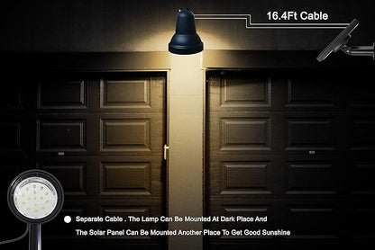SUNLONG Solar Spotlights Outdoor Waterproof Bright Solar Wall Lights Led Security Flood Light Solar Powered for Flag Patio Front Door Driveways-Automatically Activates at Dusk to Dawn (Warm White)