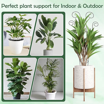 4 Pack Metal Trellis for Climbing Potted Plants Indoor Outdoor - 30 Inch Rustproof Garden Stakes, Plant Support for Monstera Pothos Ivy Hoya Vines, Potted Houseplant
