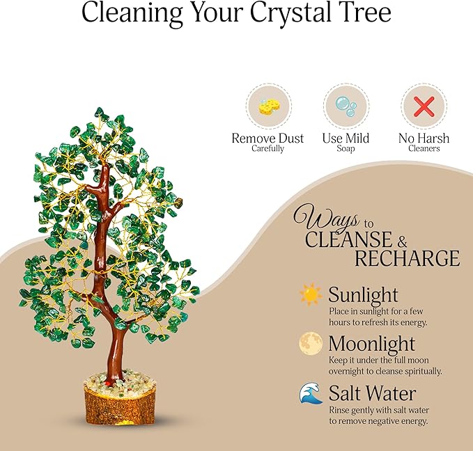 YATSKIA Green Aventurine Gemstone Tree Natural Stone Feng Shui Wire Bonsai Seven Chakra Jewelry Trees of Life Necklace Good Luck Handmade Prosperity Success Stones Gift Home Office Desk Shelves Décor