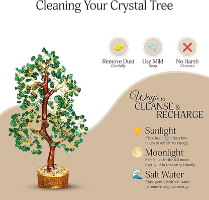 YATSKIA Green Aventurine Gemstone Tree Natural Stone Feng Shui Wire Bonsai Seven Chakra Jewelry Trees of Life Necklace Good Luck Handmade Prosperity Success Stones Gift Home Office Desk Shelves Décor