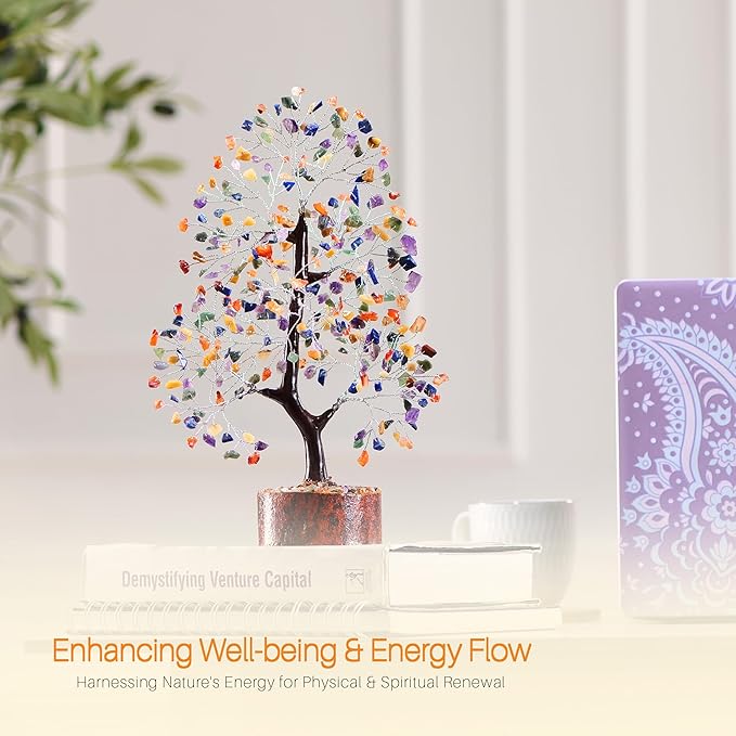 Chakra Tree, Chakra Stones and Healing Crystals, Crystal Tree of Life, Shelf Decor, for Women, Room Decor Aesthetic, Office Desk Decor, Unique Gifts for Women