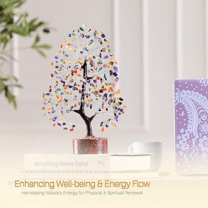 Chakra Tree, Chakra Stones and Healing Crystals, Crystal Tree of Life, Shelf Decor, for Women, Room Decor Aesthetic, Office Desk Decor, Unique Gifts for Women
