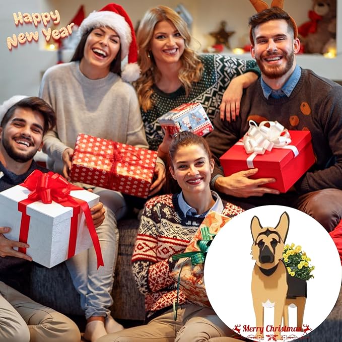 German Shepherd Dog Planter Plant Pots,Cute Dog Flower Planter,Gifts for Pet Lovers,Unique Animal Plant Pots,Office,Indoor Outdoor Garden Decor(9.45 * 5.51 * 13.82in)