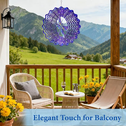 Dragonfly Wind Spinners Outdoor, Dragonfly Gifts for Women Wife Mom Grandma, Hanging Wind Sculptures Spinners, 12 inch Outdoor Indoor Hanging Ornament for Christmas