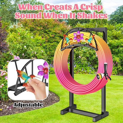 Garden Hose Holder, Heavy Duty Metal Water Hose Holders Stand with 4 Spikes, Freestanding Outdoor Water Pipe Storage Rack Hanger 150ft for Outside Yard Lawn Decor