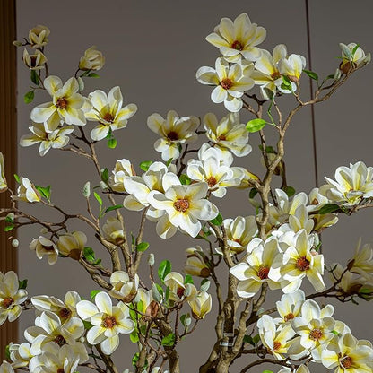 Artificial Trees Cherry Blossom Tall Fake Magnolia Flower Tree Floor plantas Indoor Outdoor Realistic for Home Living Room Office Porch Outside Patio arboles para decoracion Housewarming Gift