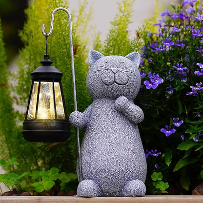 Qeeman Garden Decor Statues: Mothers Day Birthday for Mom Grandma Women Sister Wife Lady Lover - Front Patio Balcony Yard Art Lawn Ornaments Porch Outdoor Outside Decorations (Cat)