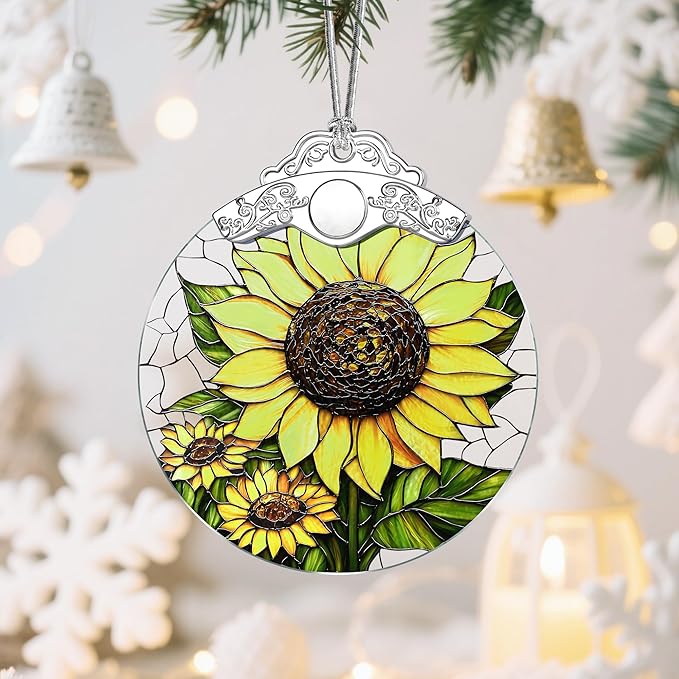 Sunflower Christmas Ornaments: Christmas Tree Ornaments, Holiday Decor for Flower Lover, Stocking Stuffers, Gift Ideas, Xmas Gifts & Gifts for Sunflower Plant Lover