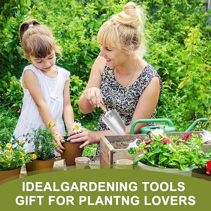 Garden Tool Set Heavy Duty,Sand Soil Compost Sifter 1/4 Inch Mesh,Stainless Steel Tools with Organizer Bag,Gardening Kit for Weeding, Planting, Digging,Gardening Gifts for Women Novice Gardener