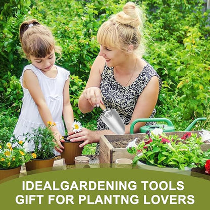 Garden Tool Set Heavy Duty,Sand Soil Compost Sifter 1/4 Inch Mesh,Stainless Steel Tools with Organizer Bag,Gardening Kit for Weeding, Planting, Digging,Gardening Gifts for Women Novice Gardener