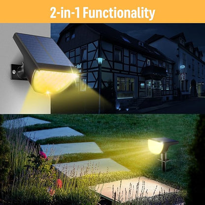 Solar Lights Outdoor Waterproof IP65, 76 LED 3 Lighting Modes Solar Spot Lights Outdoor Yard Garden Landscape Pathway (Warm White, 6 Pack)