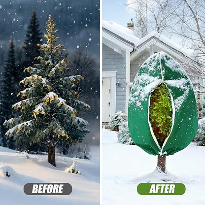 5Pcs Plant Frost Protection Covers 31.5x47.2 Inches – Reusable Breathable Freeze Blankets with Drawstring, Waterproof Non-Woven Fabric Frost Cloth for Winter Plant, Shrub, Tree, and Garden Protection