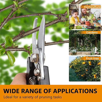 Pruning Shears, 8.5" Professional Garden Shears, SK5 Steel Hedge Clippers, Garden Clippers Handheld, Heavy Duty Garden Scissors Tools, Pruning Shears for Gardening Yard Roadside