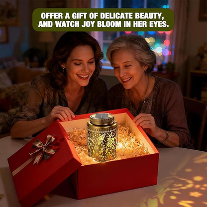 Cooo 2 Pack Solar Lanterns Outdoor Waterproof Hummingbird Red_Sage Solar Pathway Lights Landscape Path Christmas Gifts for Women Mom Grandma for Outdoor Table Lamps Garden Yard Backyard Decor -Gold