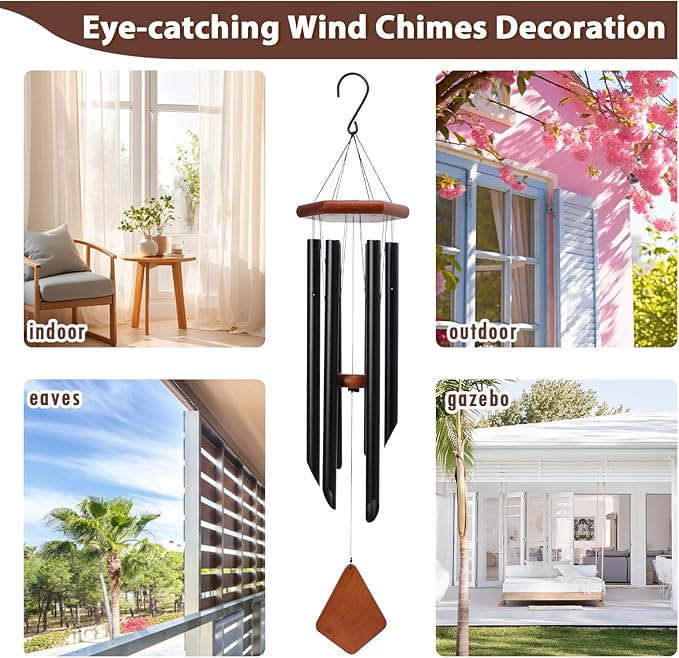 MUMTOP Wind Chimes for Outside - Deep Tone Memorial Sympathy Wind Chimes Outdoor, 35.4 Inch Windchimes Clearance for Garden, Patio,Yard Decor Gift