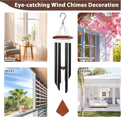 MUMTOP Wind Chimes for Outside - Deep Tone Memorial Sympathy Wind Chimes Outdoor, 35.4 Inch Windchimes Clearance for Garden, Patio,Yard Decor Gift