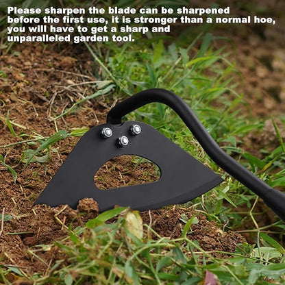 Hoe Garden Tool, 70 Inch Long Handle Hollow Hoe, Adjustable Manual Weeder Heavy Duty Garden Hoe for Weeding, Digging, Hoeing, Cutting and Loosing Soil