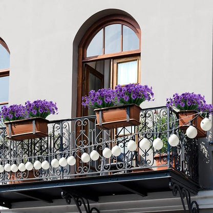 15 Bundles Artificial Flowers Outdoor UV Resistant Fake Silk Plants Plastic Faux Shrubs Outside Front Porch Window Box Garden Home Hanging Planter Decoration (Purple)