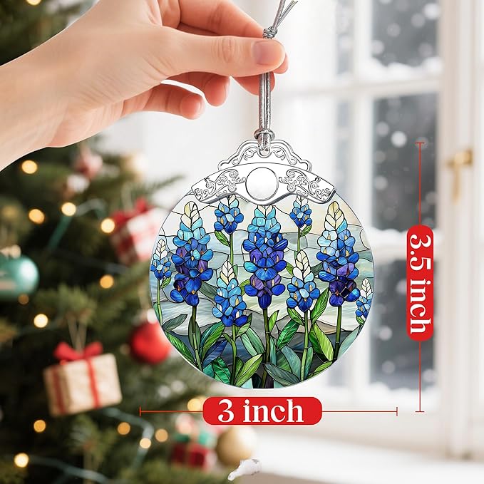 Texas Bluebonnet Christmas Ornaments: Christmas Tree Ornaments, Holiday Decor for Flower Lover, Texas State Flower-Themed, Stocking Stuffers, Gift Ideas, Xmas Gifts & Gifts for Mom, Grandma