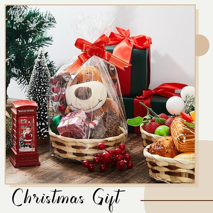 Sintuff 24 Pcs Small Woven Basket Round Bamboo Gift Baskets 6. 5 x 2 Inches Wicker Berry Bread Fruit Basket Empty Food Serving Baskets for Picnic Kitchen Restaurant