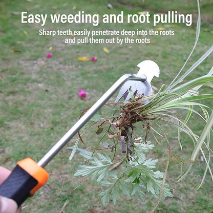 Weed Remover Tool, 2023 New Durable Garden Weed Tool, Portable Garden Weeding Tool for Vegetable Gardening Backyard Farm Planting & Weeding (Rubber Handle)