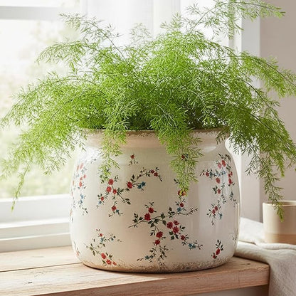 Ceramic Planters for Indoor Plants, Plant Pots with Drainage Hole, 6.29in. Flower Pots for Indoor Plants, Vintage Planters & Succulent Pots, Christmas Vase & Planters, Tiny Red