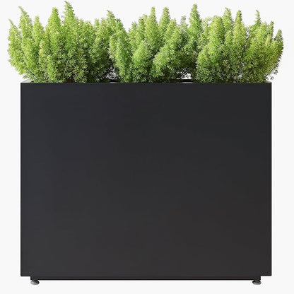 36Wx11Dx30H Tall Metal Planter Box with Removable Middle Partition and Adjustable Feet, Outdoor Elevated Planters for Patio, Yard, Deck | Easy Assembly, Drainage Holes, Black