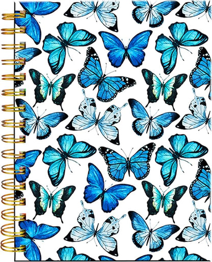 iampanda Spiral Journal Notebook,Strong Twin-Wire Binding with Premium Paper for Girl Women,Fashion Luxury Design 60 Sheets A5 College Ruled Notebook/Journal,Perfect for School Office Home Gifts,Blue