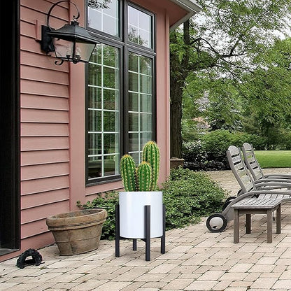 Metal Plant Stand for Large Plants, Adjustable Width Fits 10-12 Inch 14 Inch 16 Inch Pot,Outdoor Plant Stands for Indoor Plants Multiple Tall,Black Planter Stands for Patio and Window 1 Pack.­