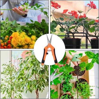 15 Pack 6.5 Inch Orange Garden Pruning Scissors, Stainless Steel Blades Hand Pruner, Sharp Point Gardening Shears Cutter, A Must-have Gardening Pruning Shear, Supplies & Accessories