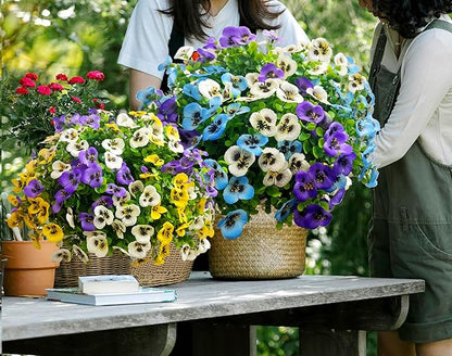 Artificial Flowers for Outdoors Fake Plants, 12pcs Fake Flowers Artificial Plants Outdoor UV Resistant,Silk Faux Flowers Shrubs Greenery Plants for Porch Garden Patio Window Box Decor