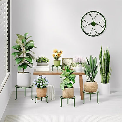 5 Pack Plant Stand for Flower Pot Heavy Duty Potted Holder Home,Round Plant Holder for Flower Pot, Metal Rustproof Iron Garden Container Supports Rack for Planter