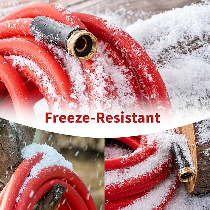 Garden Hose 10 ft x 5/8” Hot Water Hose,-50°F to 190°F, Burst 600Psi Flexible & Lightweight Upgraded Rubber Hoses,3/4” Solid Fittings for All-weather Outdoor Lawn & Garden