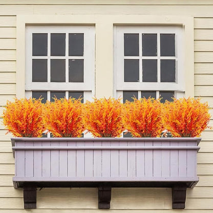 20 Bundles Artificial Fall Lavender No Fade Faux Autumn Plants Fake Flowers No Fade Faux Plastic Plants Thanksgiving Season Harvest Decoration (Golden)