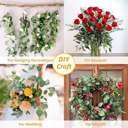 22 Pcs Large Dried Eucalyptus & Silver Dollar Leaves Bundle - Natural Real Fresh Eucalyptus, 17" Preserved Eucalyptus Stems for Shower Hanging, Bathroom Decor, Garland, Greenery Plant (22)
