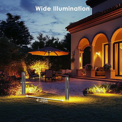 Energetic Low Voltage Landscape Lighting, IP65 Waterproof LED Pathway Lighting, Aluminum Outdoor Landscape Path Lights for Garden, 12-24V AC/DC Walkway Lights, 3000K Warm White, Bronze, 4 Pack