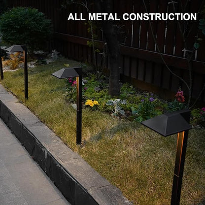 GOODSMANN Low Voltage Landscape Lights Landscape Lighting Pathway Light Wired Outdoor Walkway Lights 0.7W LED 100 Lumen Oil Rubbed Bronze Finish Warm White with Cable Connectors Metal Stakes
