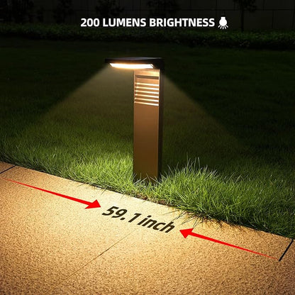 Solar Pathway Lights 6Pack with Warm White and Cool White Mode, Modern Solar Path Lights Outdoor Waterproof, Perfect Solar Lights for Backyard, Lawn, Driveway, Walkway, Garden Decorative.