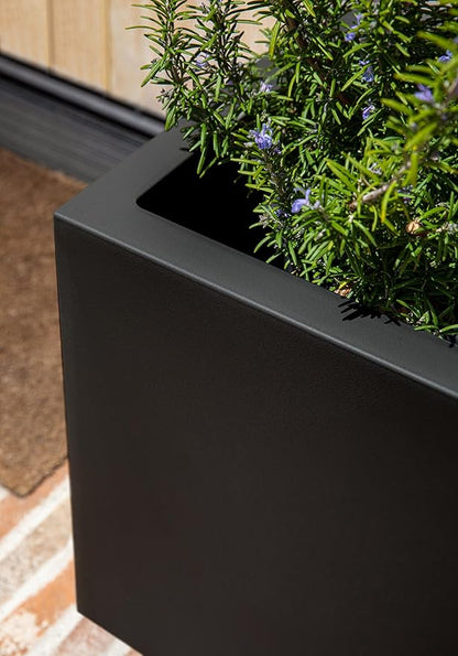 Veradek Block Series Cube Plastic Planter - Large Square Planter for Indoor or Outdoor Patio/Garden | Durable All-Weather Use with Drainage Holes | Modern Décor for Tall Plants, Trees, Flowers