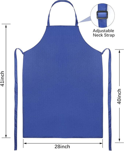 2 Pack Waterproof Rubber Vinyl Apron 40 Inch Chef Aprons for Men Heavy Duty Chemical Work Apron Extra Long Grilling Aprons with Adjustable Bib Apron for Dishwashing Lab Butcher Cooking Kitchen Blue