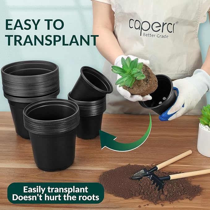 110pcs Small Plastic Palnt Pot, 4 Inch Nursery Pots with Drainage, Seedlings Starter Pots for Plants, Great for Herbs, Cuttings, and Starter Plants