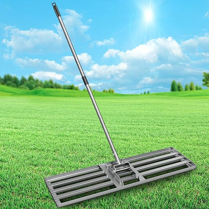 Lawn Leveling Rake, 36"x10" Heavy Duty Leveling Rake for Soil, Sand, Compost, Gravel, Steel Lawn Leveler with Adjustable Handle, Level Yard Tool for Backyard, Garden, Farm, Golf Course